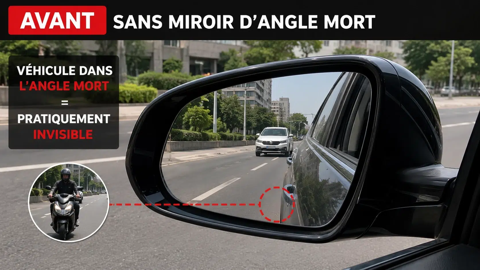 Vue standard avec angle mort